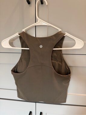 lululemon athletica Olive Green High Neck Racerback Sports Bra; size 2